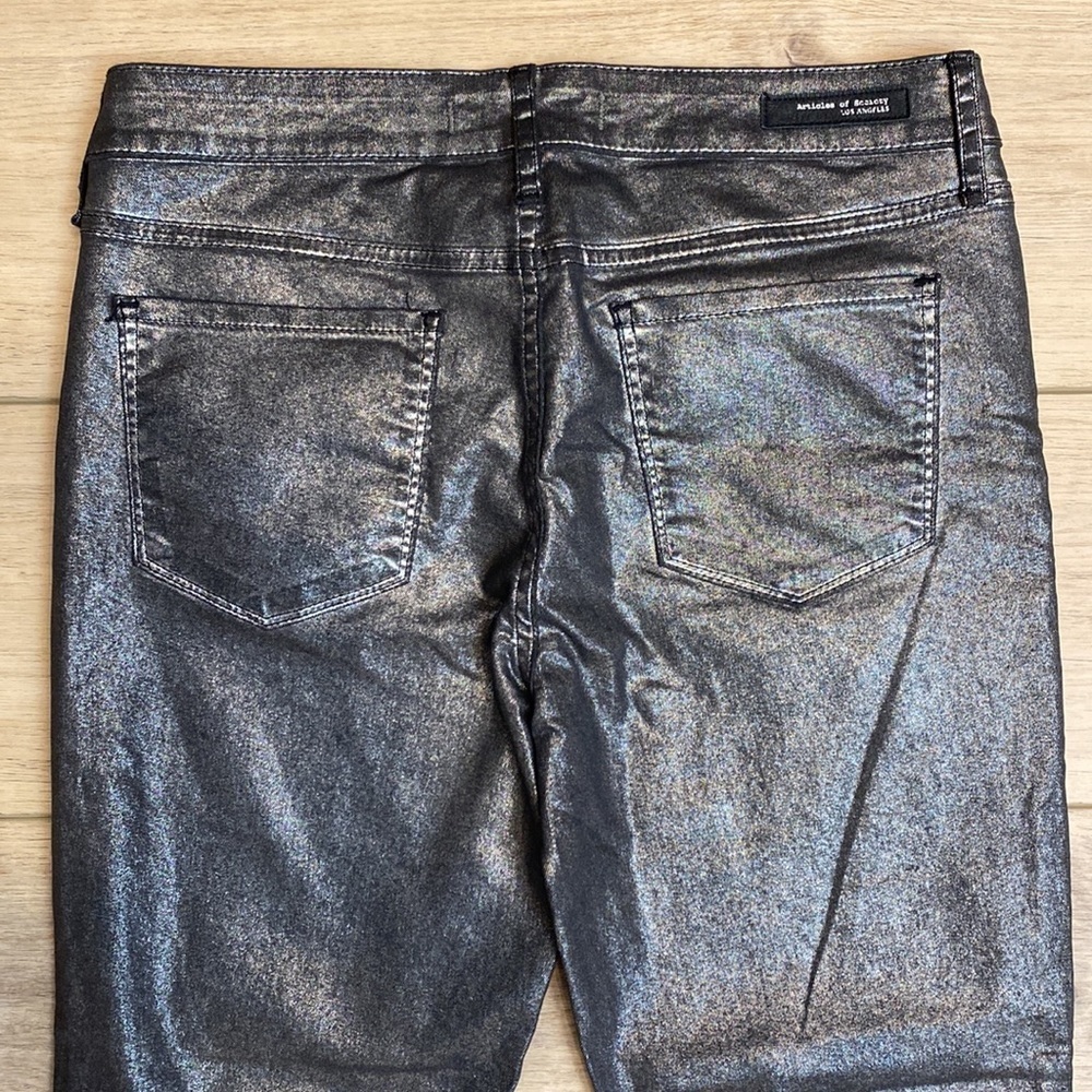 Articles‎ Of Society Foil Coated Skinny Jeans Cyberpunk Whimsigoth Pants - Picture 9 of 17